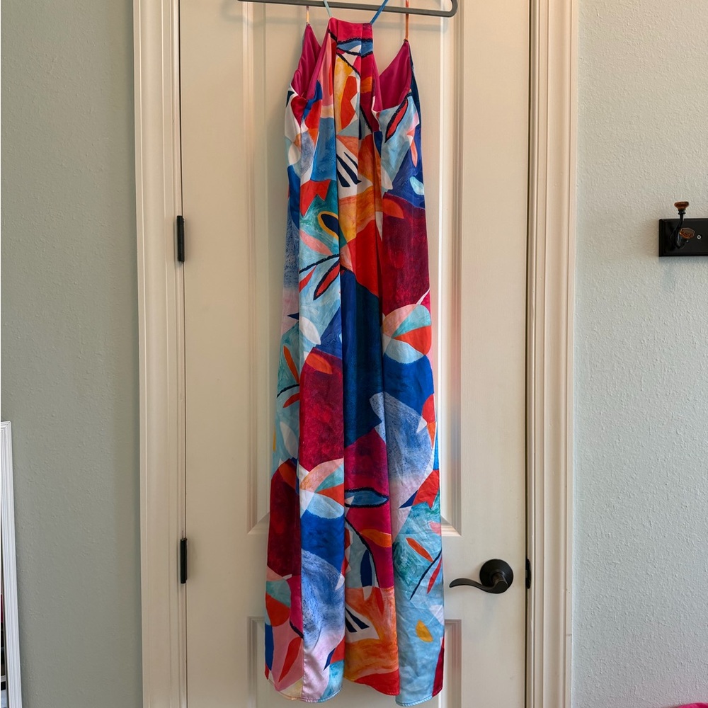 Nicole Miller Pink and Blue Dress
